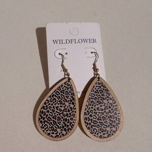 Wildflowers Leopard Print Earrings - Multicolor